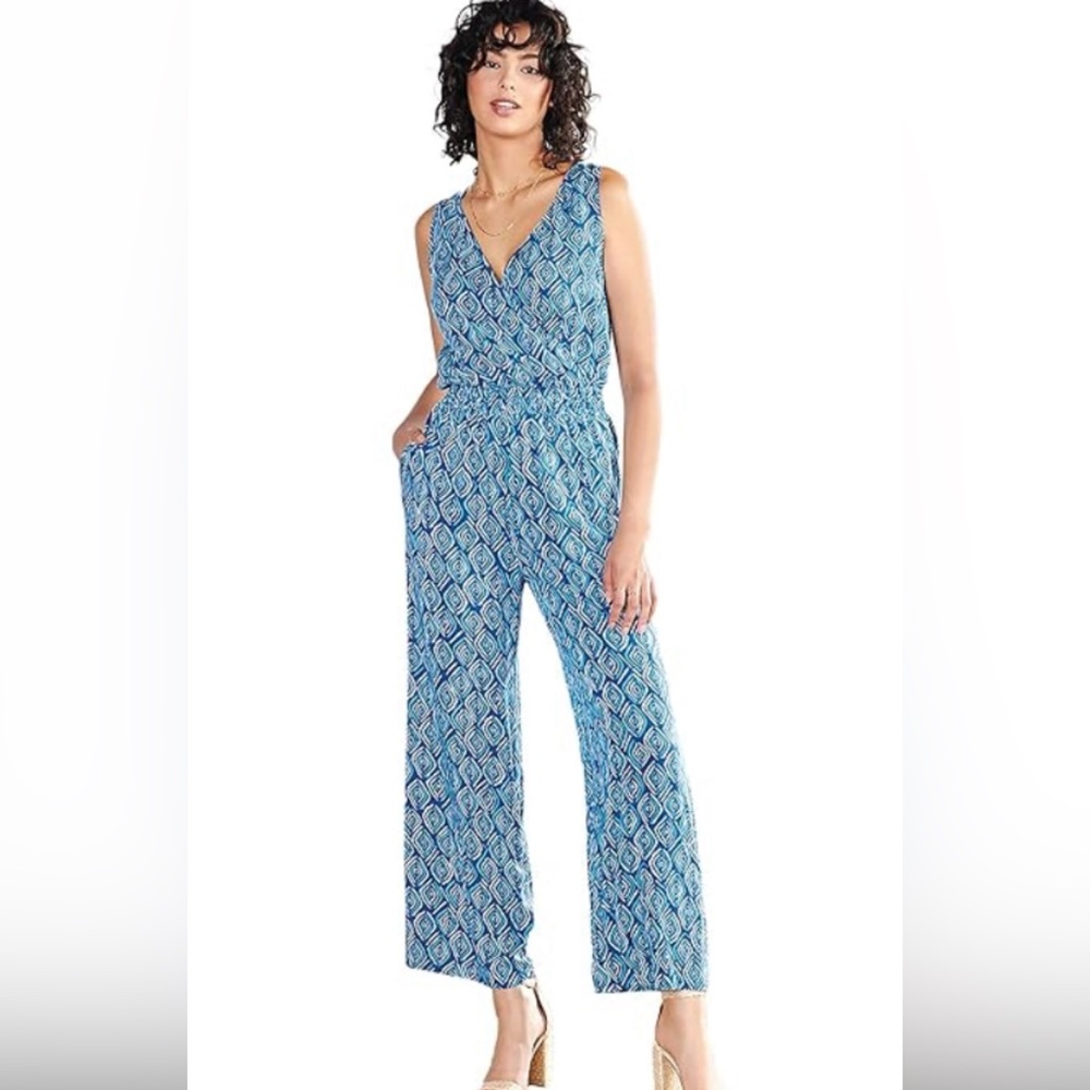 Hatley Blue/Teal/White Patterned Women's Jumpsuit